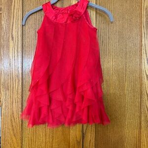 Healthtex Red Layered Formal Kids Dress